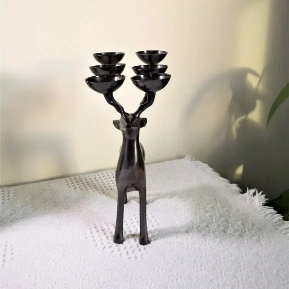 Solid Brass Deer Candle Holder